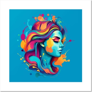 COLORFUL CANVAS OF A WOMAN, DIANA Posters and Art